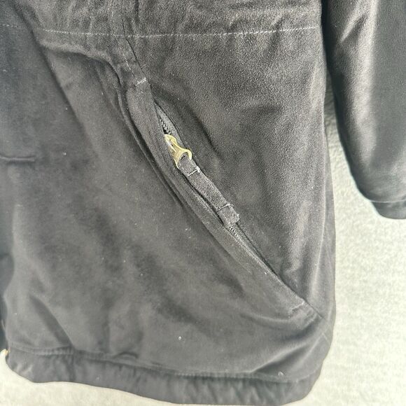 L.L. BEAN - Women's Fleece Lined Primaloft Quilted Hooded Black Coat Size L - Picture 4 of 15